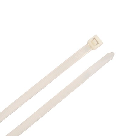 Forney Cable Tie, 8 in L, 2 in Max Bundle Dia., Natural, Nylon 6/6, 50 lb Strength, 25 PK 62013